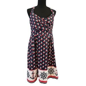 Postmark Anthropologie Windward Sailboat Halter Dress